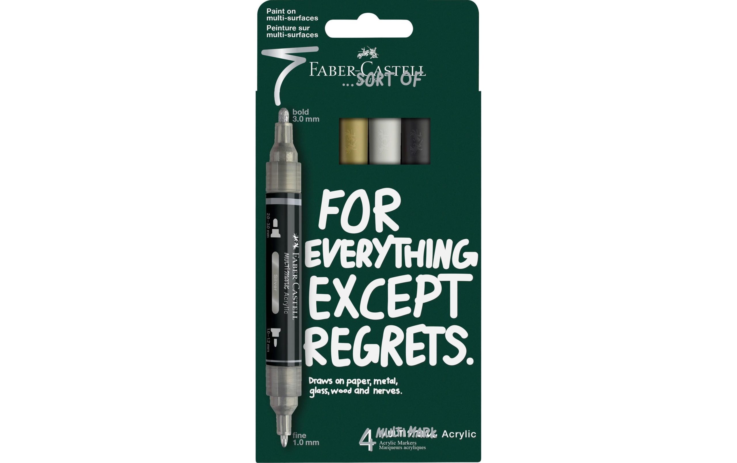 Faber-Castell Acrylmarker Multimark Set Classic, Doppelspitze, 4 Stk 3 Faber-Castell Acrylmarker Multimark Set Classic, Doppelspitze, 4 Stk
