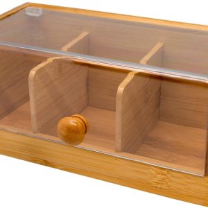 Nerthus Teebeutel-Box Transparent/Braun