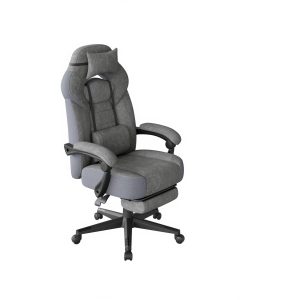Songmics Gaming-Stuhl Velourslederimitat, Schiefergrau, bis 150 kg