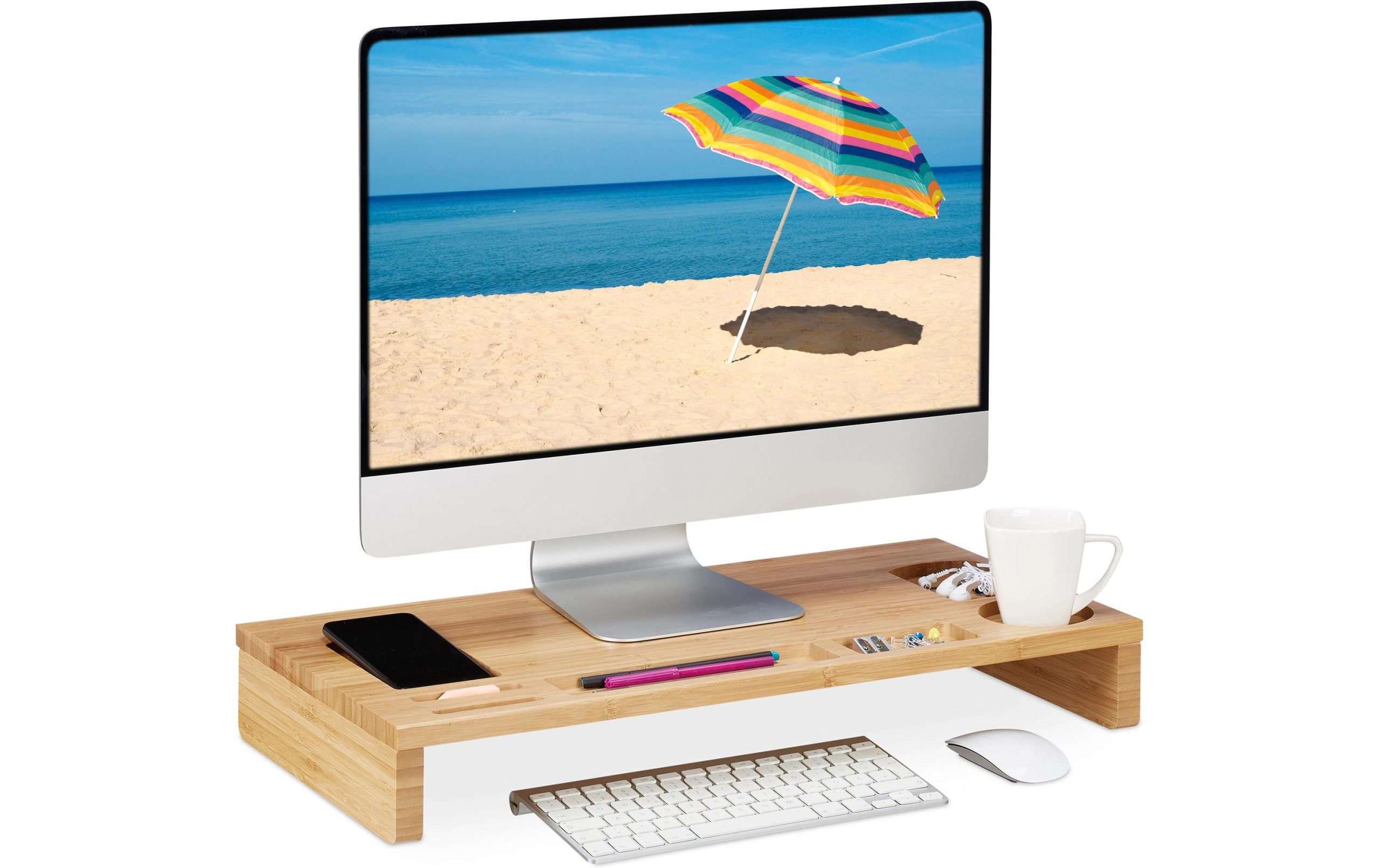 relaxdays Monitorständer 8.5 x 60 x 30 cm, Bambus 1 432893417 xxl3 scaled