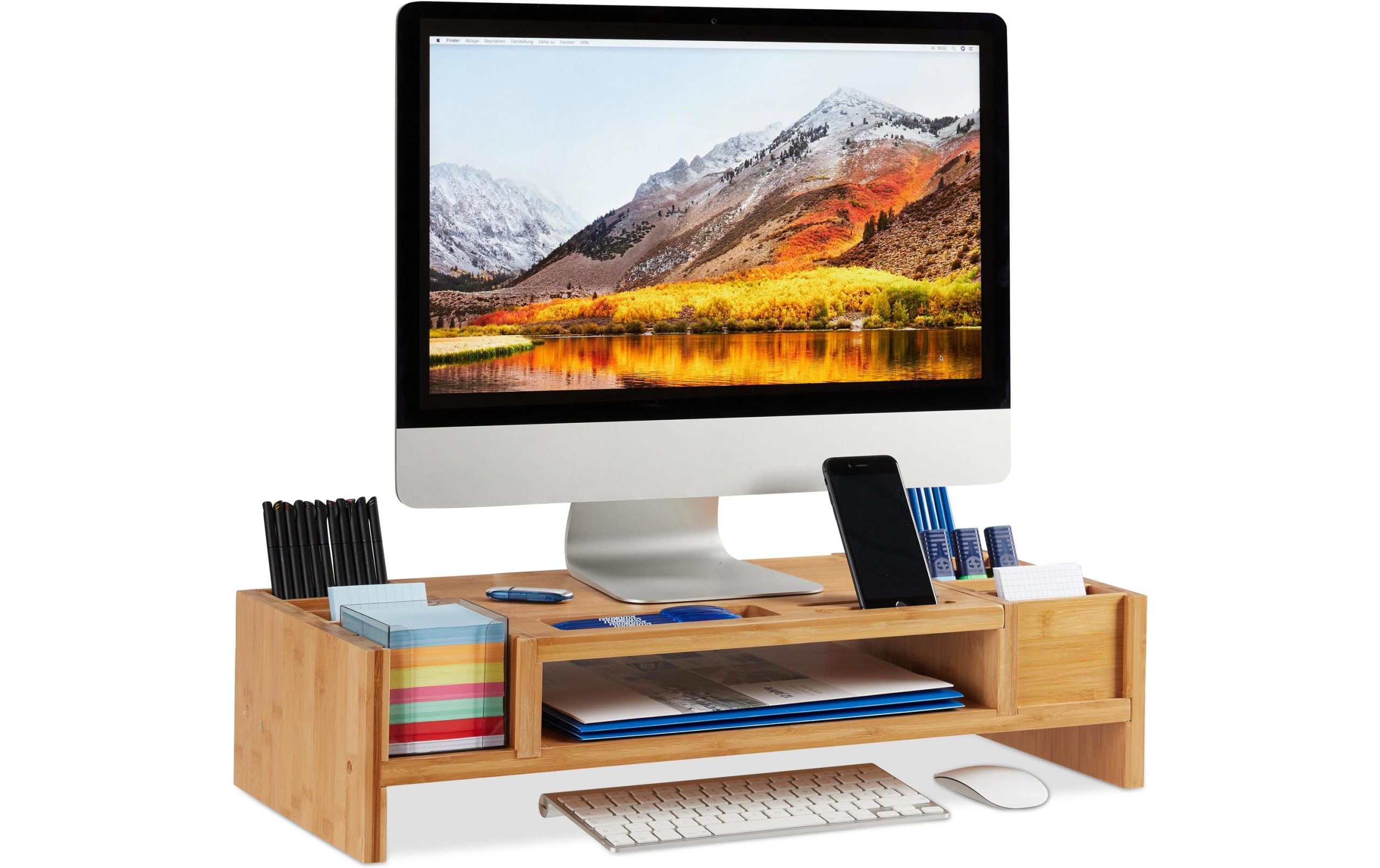 relaxdays Monitorständer, 15 x 65 x 28 cm, Hellbraun 1 432893679 xxl3 scaled