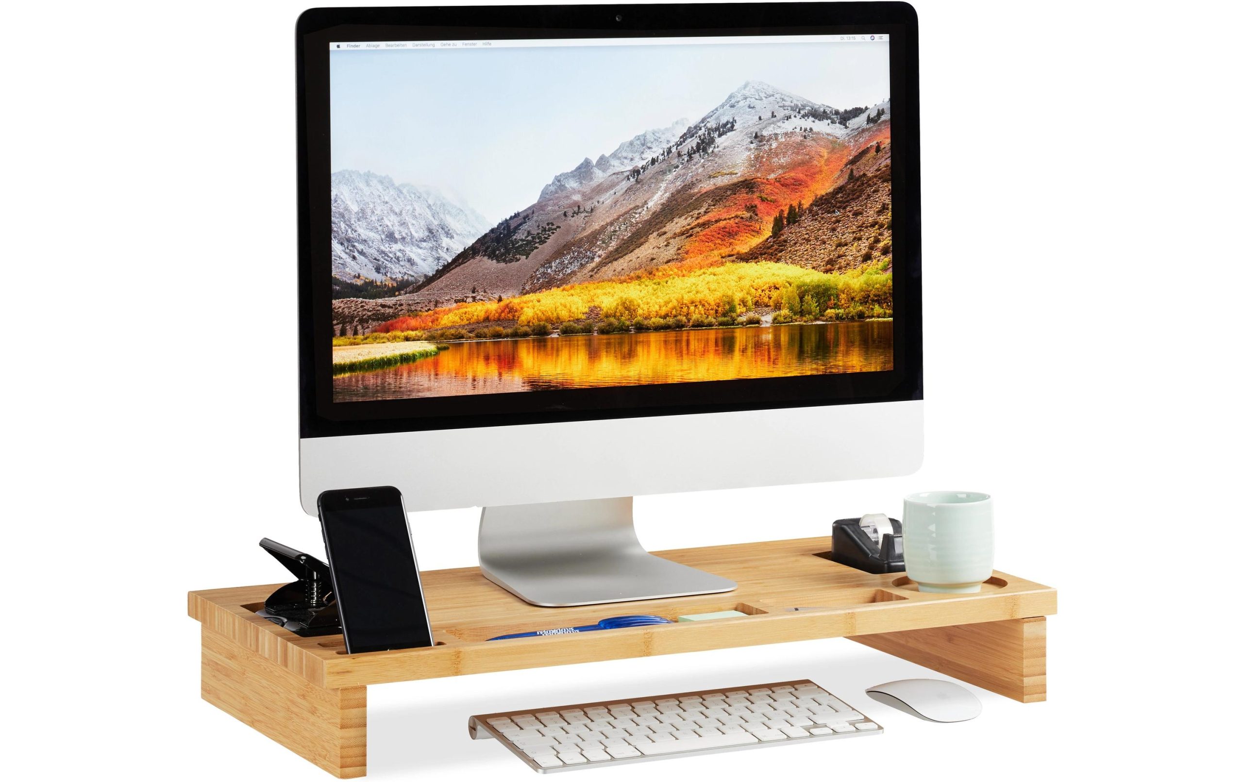 relaxdays Monitorständer, Bambus, Hellbraun 3 relaxdays Monitorständer, Bambus, Hellbraun