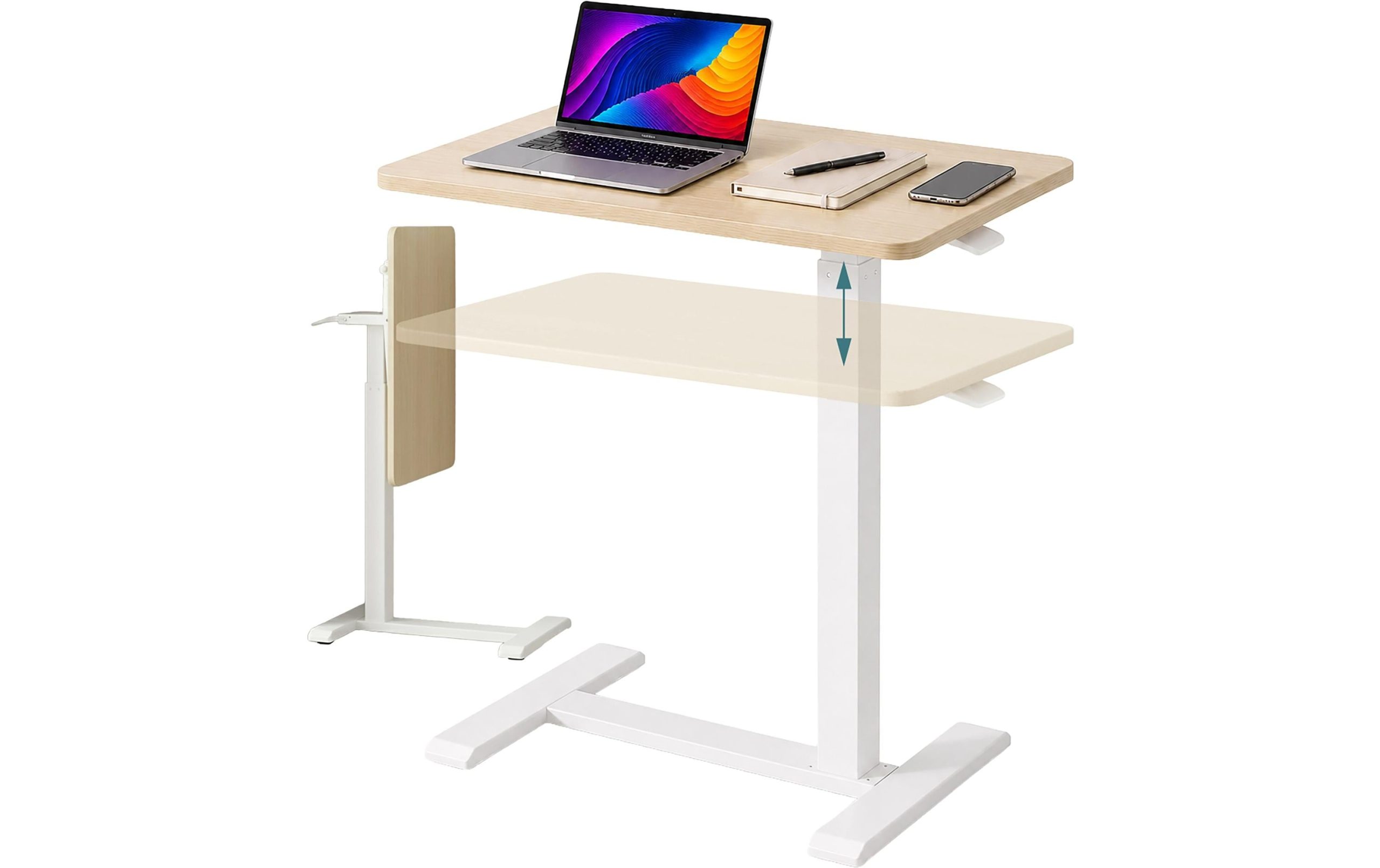 relaxdays Stehtisch 60 x 40 cm, Hellbraun 2 relaxdays Stehtisch 60 x 40 cm, Hellbraun