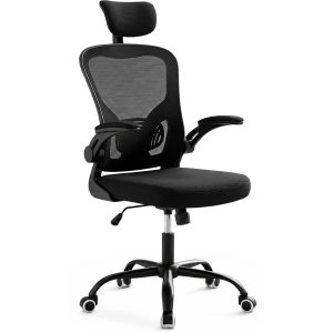 relaxdays Bürostuhl Schwarz, Ergonomisch