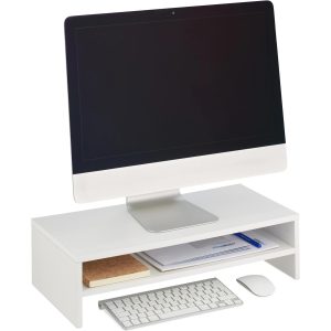 relaxdays Monitorstander Weiss