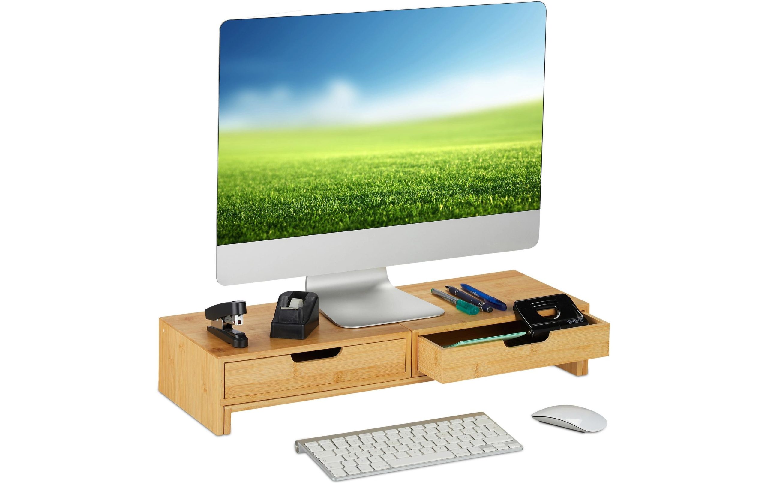relaxdays Monitorständer für 2 Monitore 11 x 60-107 x 22 cm 3 relaxdays Monitorständer für 2 Monitore 11 x 60-107 x 22 cm