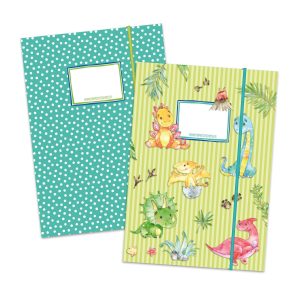 Papierdrachen Schulmappe 2er Set DIN A4 Dino