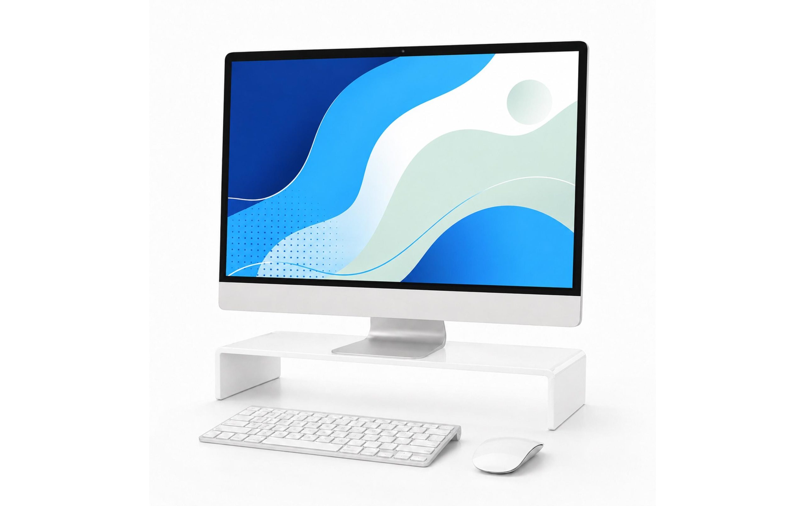 relaxdays Monitor Erhöhung Acryl 10 x 50 x 20 cm, Weiss 3 relaxdays Monitor Erhöhung Acryl 10 x 50 x 20 cm, Weiss