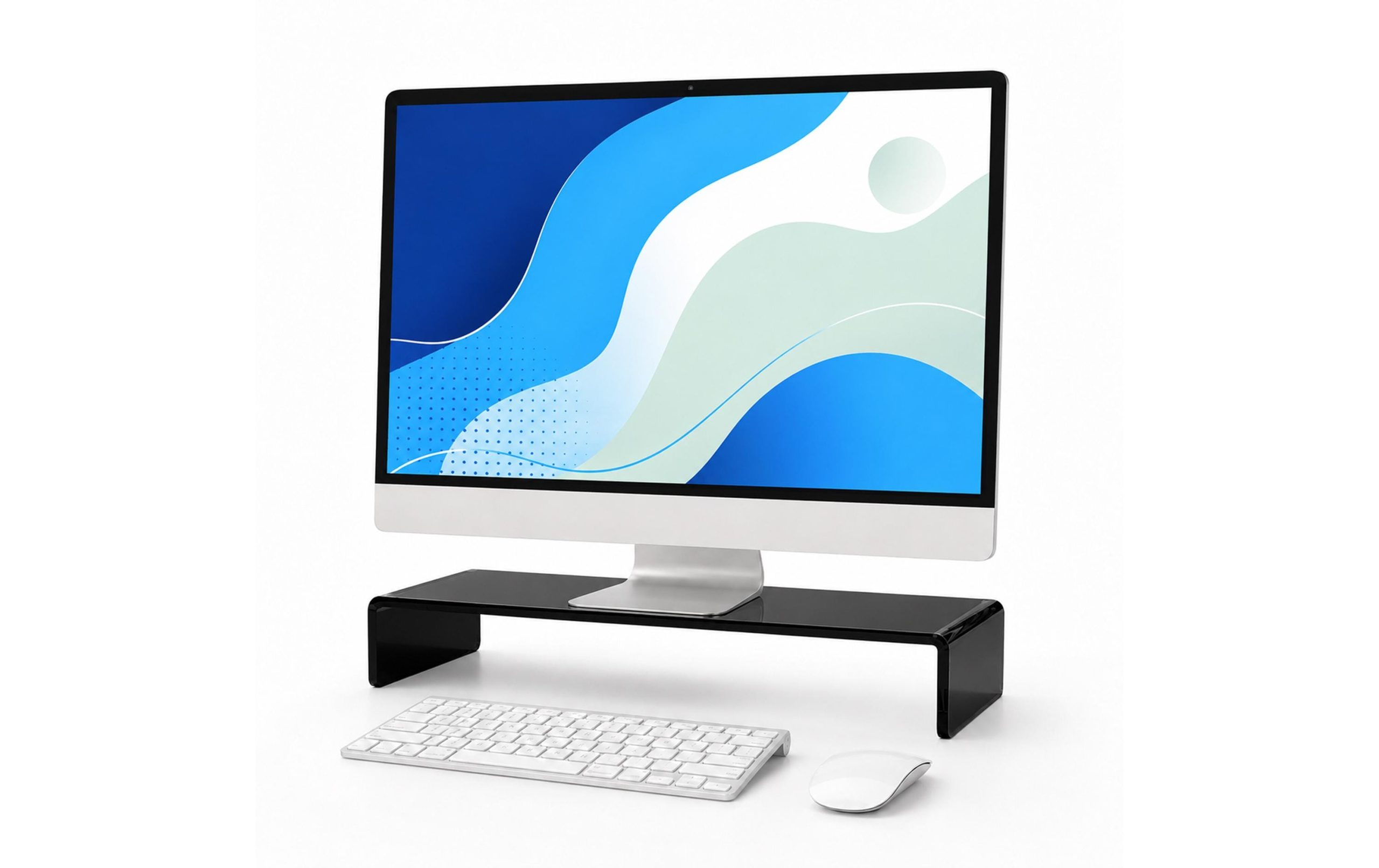 relaxdays Monitor Erhöhung Acryl 10 x 35 x 20 cm, Schwarz 3 relaxdays Monitor Erhöhung Acryl 10 x 35 x 20 cm, Schwarz