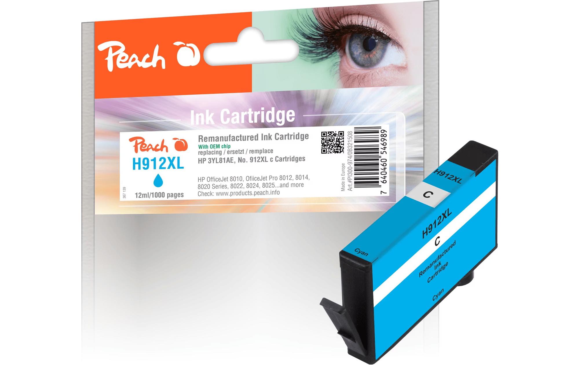 Peach Nr. 912XL 3YL81AE Cyan Wiederaufbereitet 2