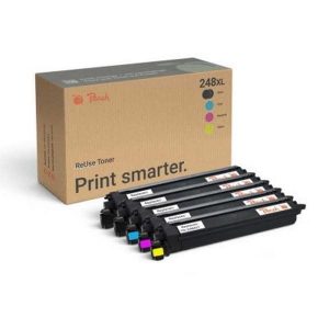 Peach TN-248XL Spar Pack Plus, 5er-Pack, Schwarz, Cyan, Magenta, Gelb