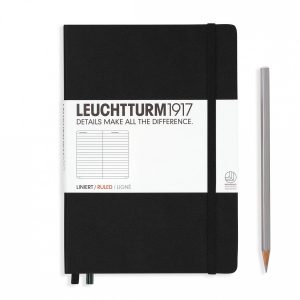 Leuchtturm Notizbuch Medium A5, Liniert, 2-teilig, Schwarz