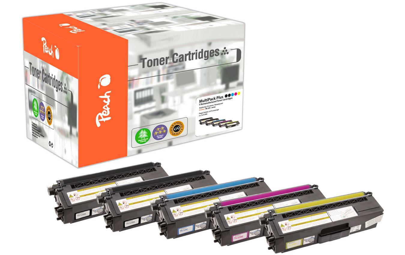 Peach Toner für Brother TN-329 XXL M/ Y/ 2x BK/ 1x CY 2