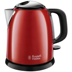 Russell Hobbs Wasserkocher 24992-70 Colours Plus 1 l, Schwarz/Rot