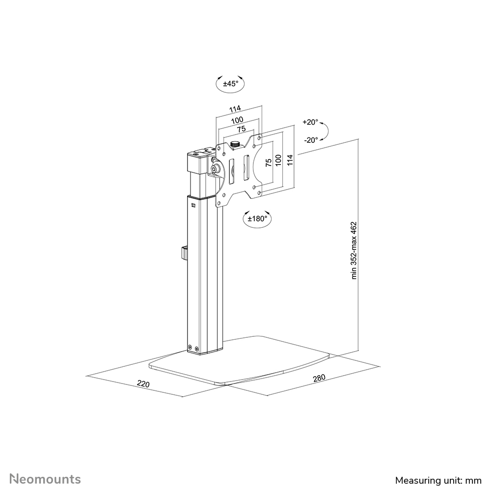 NEOMOUNTS Monitor-Standfuss FPMA-D865BLACK Schwarz 21 NEOMOUNTS Monitor-Standfuss FPMA-D865BLACK Schwarz – Bild 19
