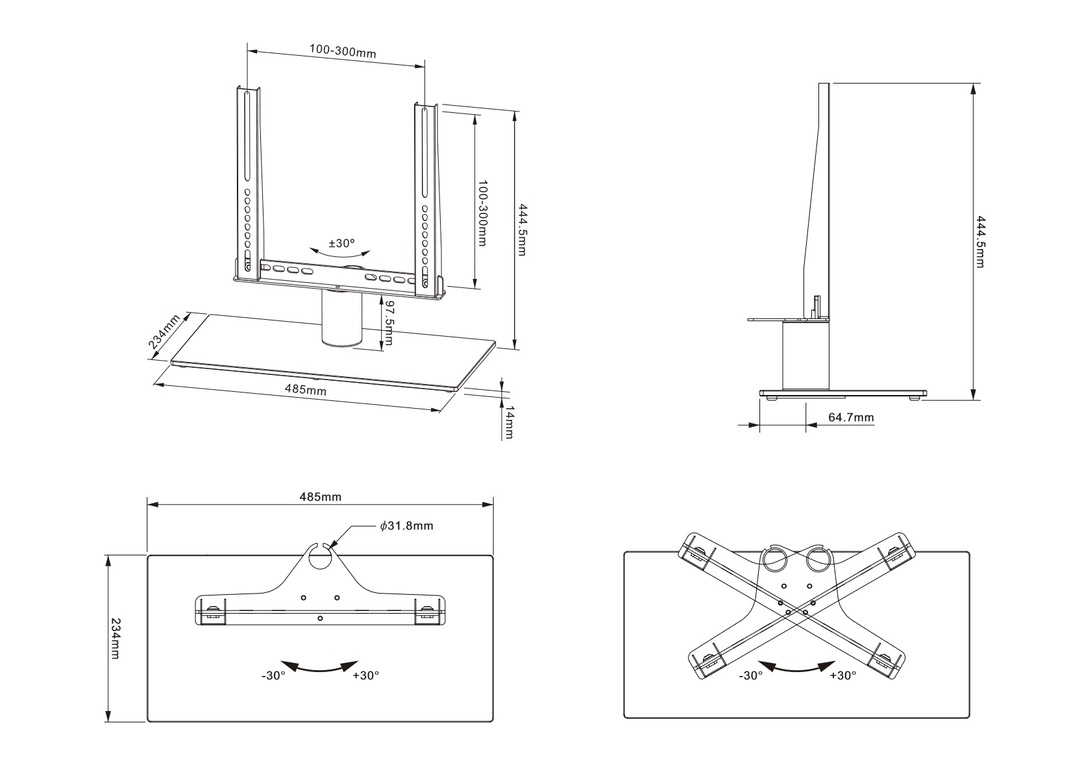 Multibrackets Monitor-Standfuss Turn Black Small bis 30 kg – Schwarz 22 Multibrackets Monitor-Standfuss Turn Black Small bis 30 kg – Schwarz – Bild 21