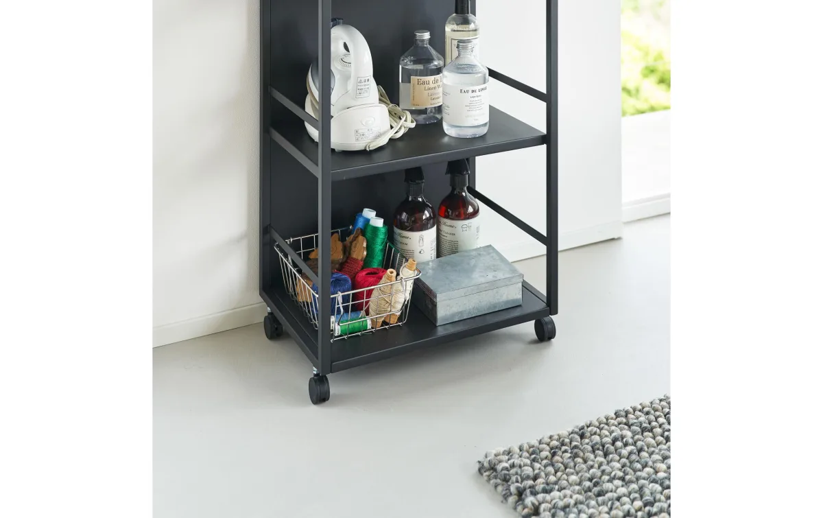 Yamazaki 3-stöckiger Aufbewahrungswagen Tower 42 x 84.5 cm Schwarz 6 Yamazaki 3-stöckiger Aufbewahrungswagen Tower 42 x 84.5 cm Schwarz