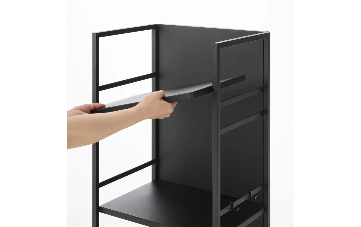 Yamazaki 3-stöckiger Aufbewahrungswagen Tower 42 x 84.5 cm Schwarz 9 Yamazaki 3-stöckiger Aufbewahrungswagen Tower 42 x 84.5 cm Schwarz